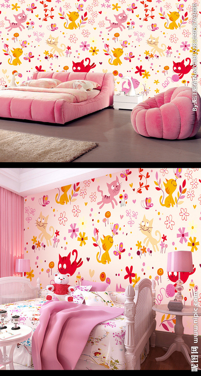 G卡通小花猫无缝