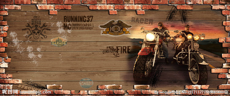 复古木板砖墙咖啡