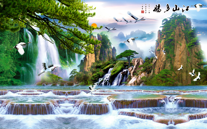 江山多娇中式山水