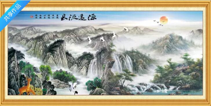 水墨画背景墙背景