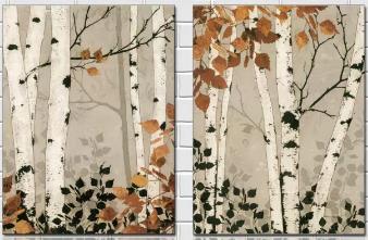 白桦树壁画背景墙