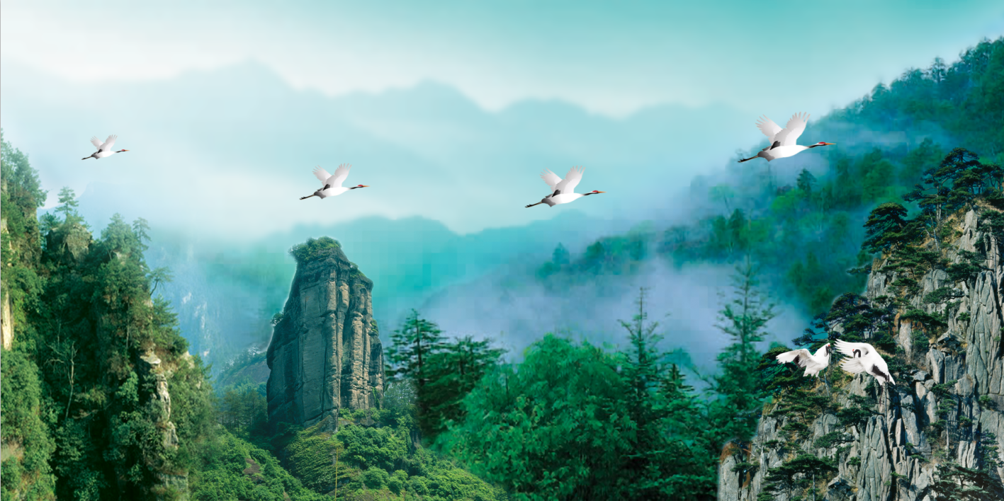 中式山水背景墙背