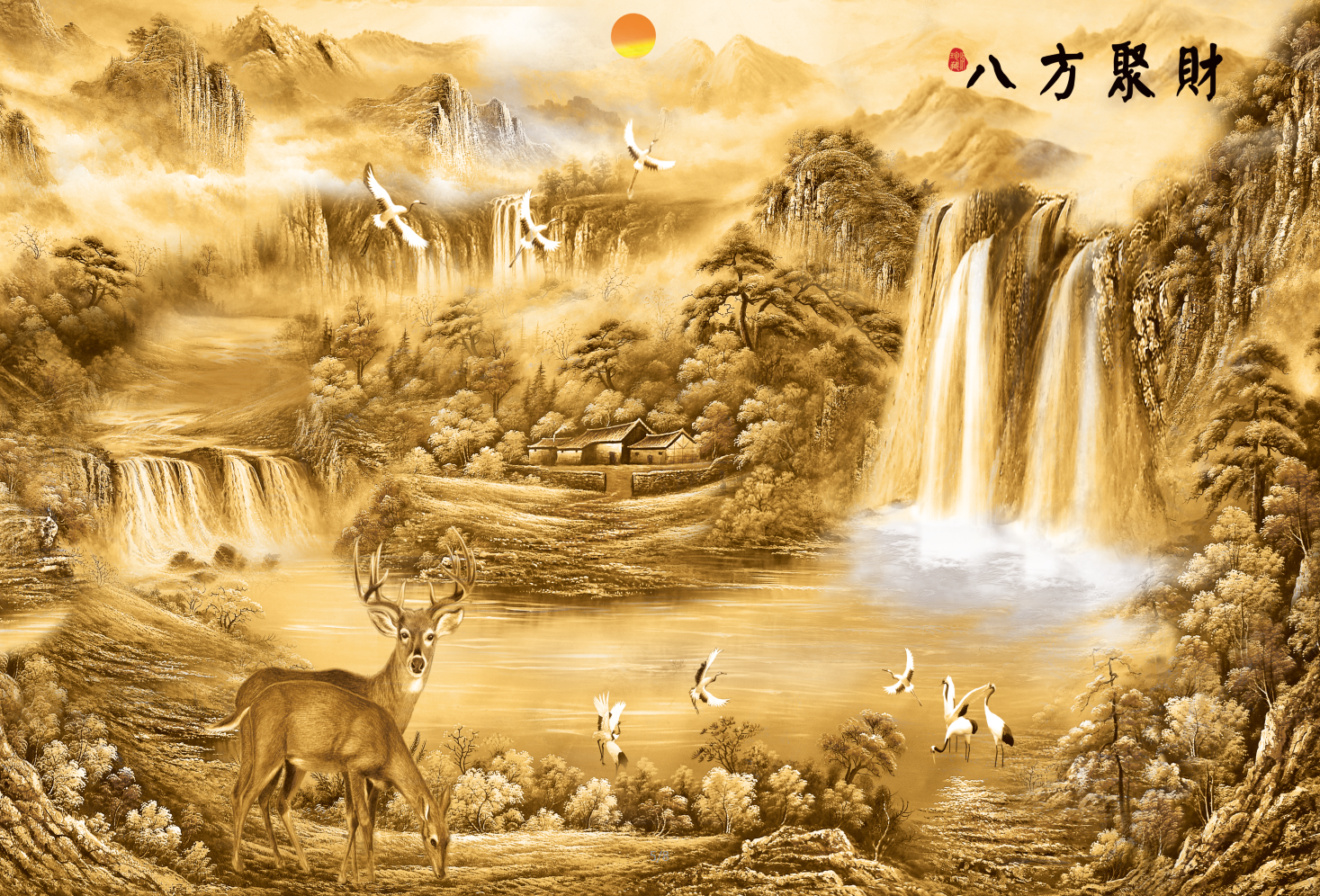 中式复古八方聚财