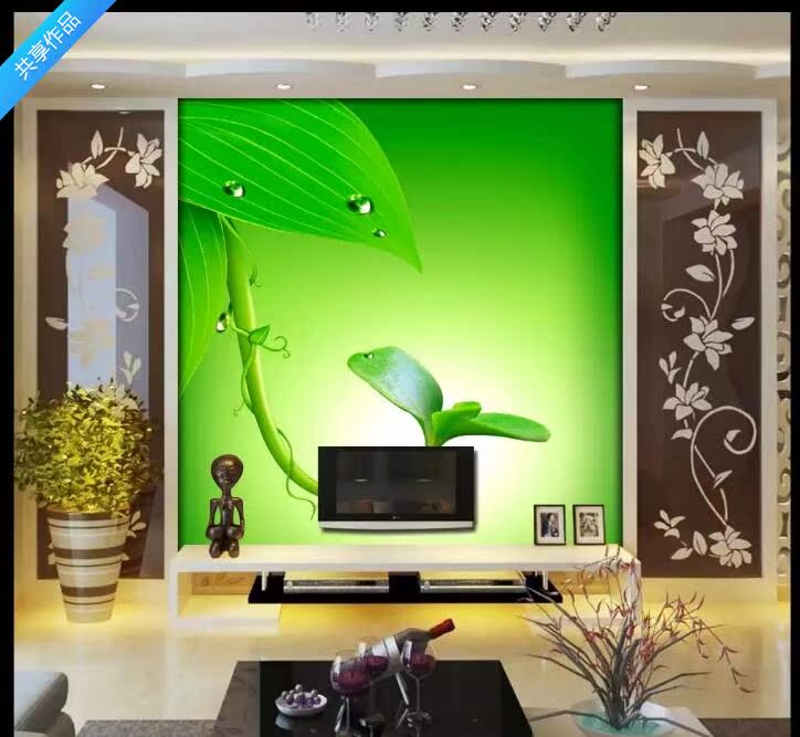 清新树叶嫩芽电视