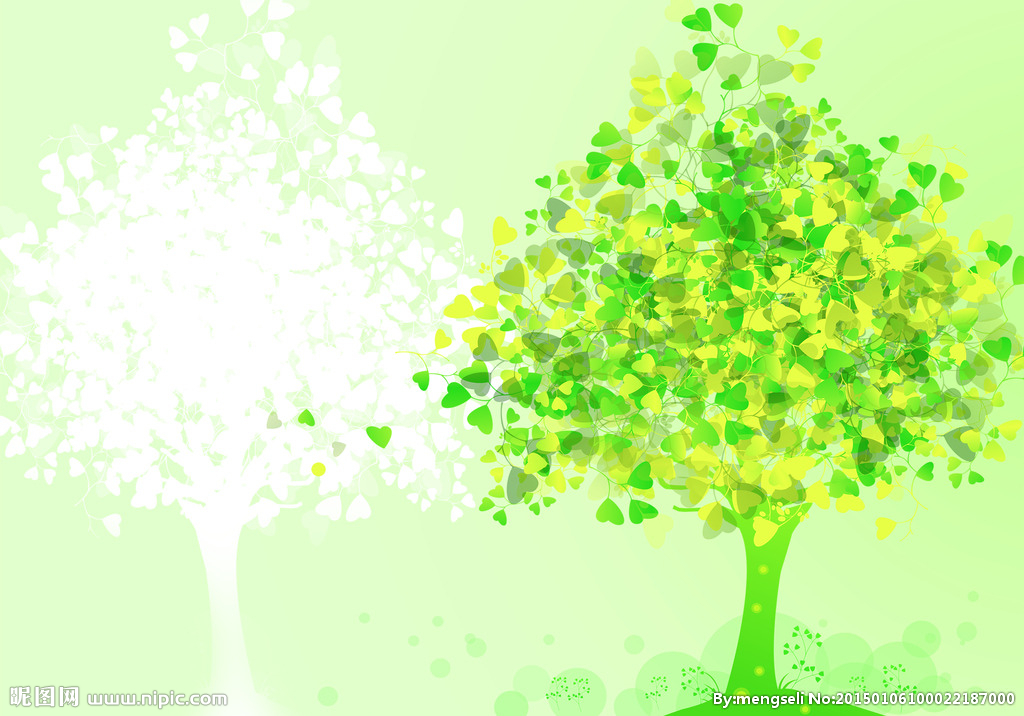 G绿色树背景墙绿