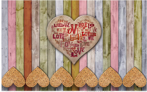 复古怀旧爱心背景