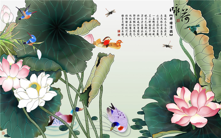 荷花莲池雅趣背景