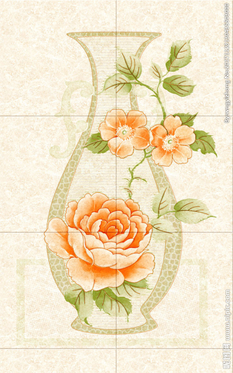 花瓶瓷片玄关背景