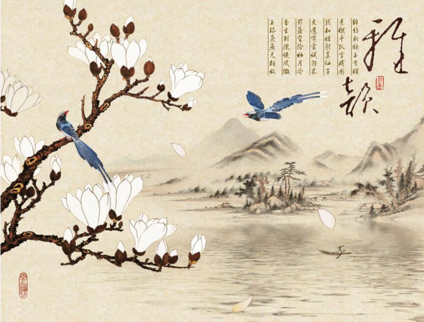 原创山水国画工笔