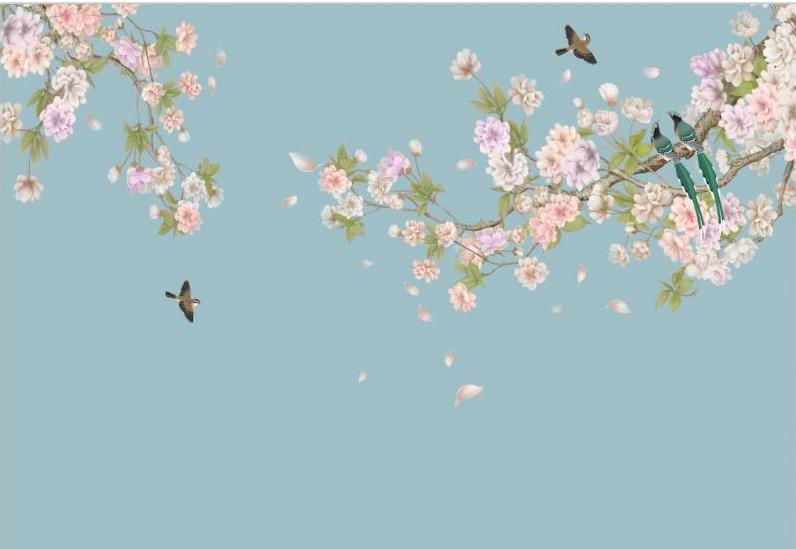 现代新中式工笔花