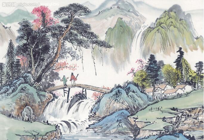 新中式水墨山水画