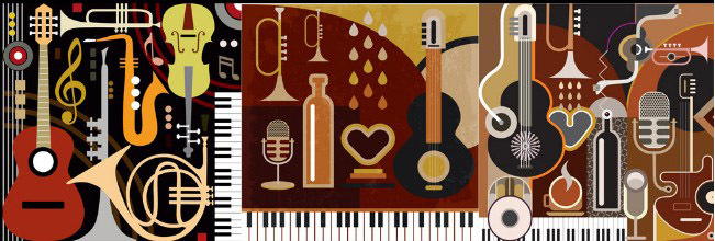 音乐乐器抽象图案