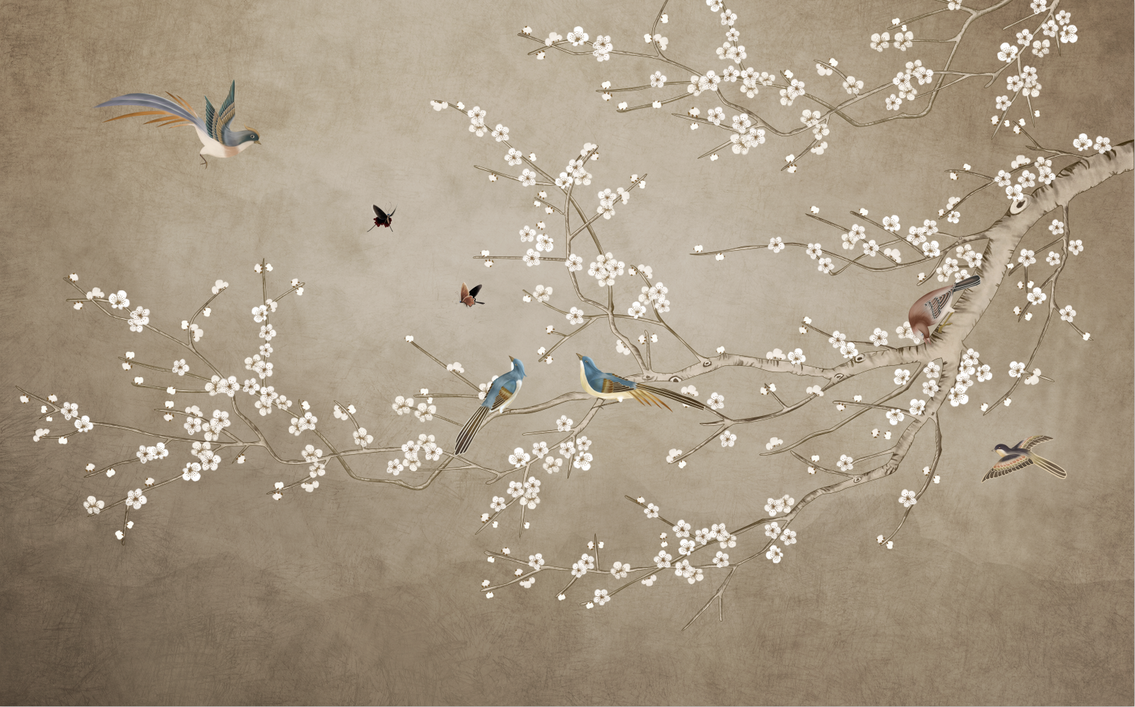 新中式复古工笔花