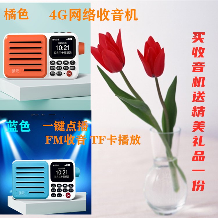Red Peach 3 generation middle-aged and elderly telephone radio singing machine square dance player flashlight loud mobile phone