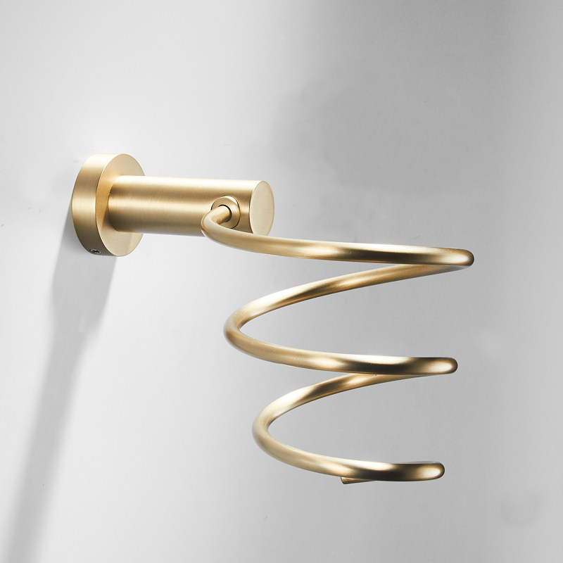Sissen brass brushed gold hair dryer rack toilet bathroom bathroom rack wall-mounted hair dryer rack