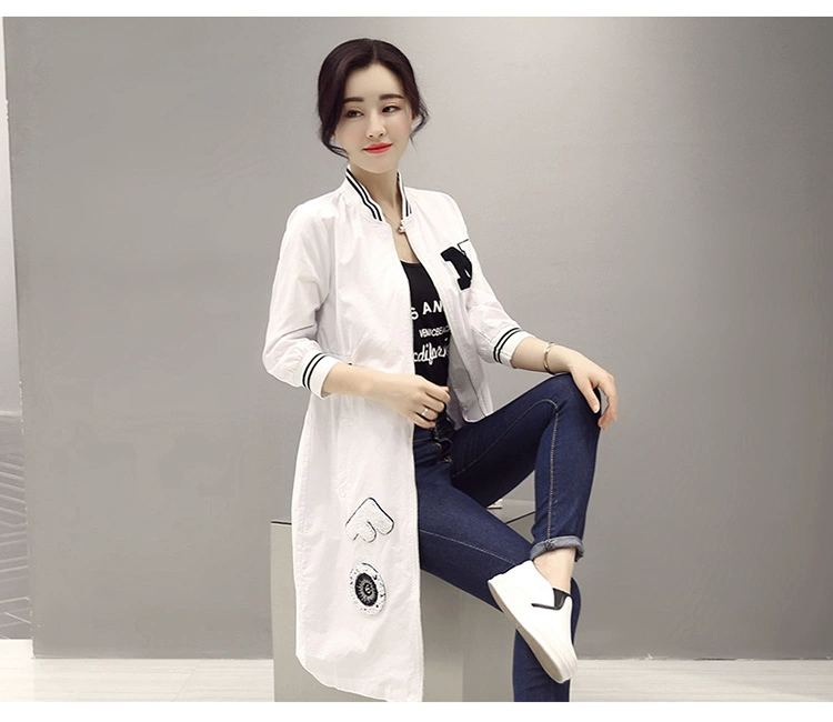 Mùa xuân 2016 mùa xuân mới của phụ nữ Hàn Quốc bf gió sinh viên bảy điểm tay áo dài đồng phục bóng chày mỏng mùa xuân và mùa thu - Thể thao sau bộ adidas nam mùa hè