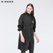 Sdeer Sandio xu hướng thường cao cổ trùm đầu thư đội mũ trùm đầu hit loose-fitting đen áo rãnh S19181812