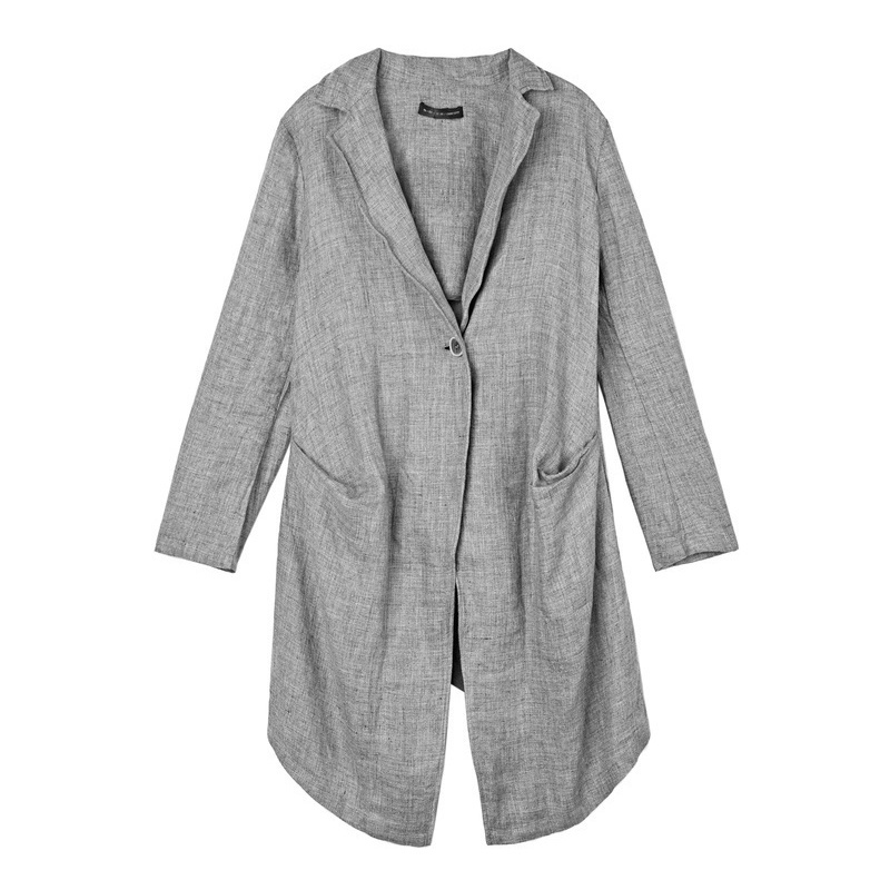 Sdeer Sandio 2020 Fall New Ples Art Linen Linen Suit Trench Coat S20181706