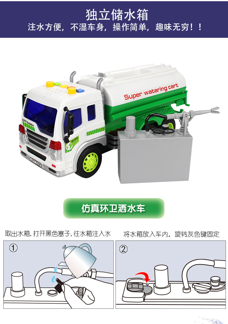 Xe cứu hỏa lớn đồ chơi kỹ thuật đặt trẻ em phun nước xe bé trai thang cẩu mô phỏng có thể phun nước - Đồ chơi điều khiển từ xa máy bay điều khiển