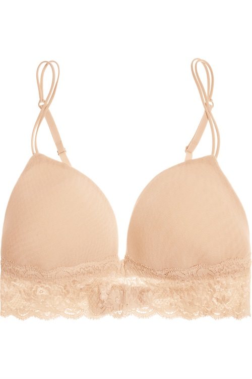  Cosabella 2021 nude color lace side decorated mesh double shoulder strap ladies bra