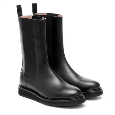 LEGRES 2021 black leather ladies Chelsea boots