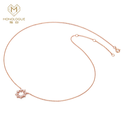 Монологический монолог 9K золотой розовый алмаз женская угловая цепь MA959