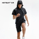 HOTSUIT Мужской спортивный костюм для спортзала для отдыха с капюшоном, для бега, осенний, 2022, короткий рукав