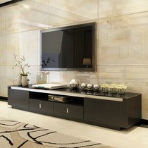 Simple modern Gujia Hall Cabinet integrated tempered glass hall cabinet black coffee table TV cabinet solid wood 007