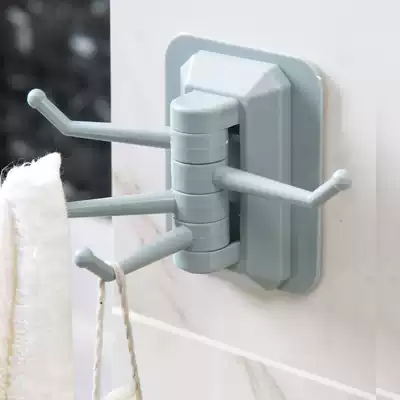 Douyin with rotating adhesive hook adhesive towel hanger bathroom wall shelf non-perforated non-marking hook