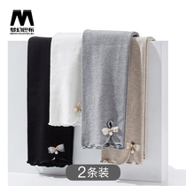 (2 dress) girls leggings spring and autumn thin 2021 New bow children wear foreign fashion pants