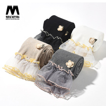 New spring-autumn-thin section Girls hit bottom pants Korean version Baby Childrens pants Sox CUHK Children outwear lace 90% Pants