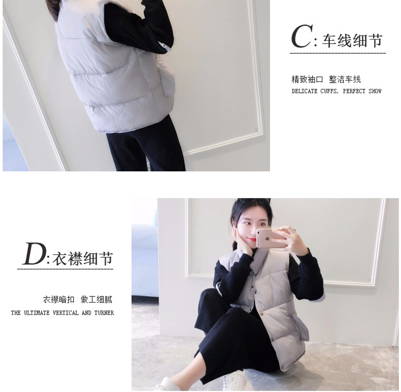 Áo vest mùa đông 2018 nữ mùa đông Học sinh Hàn Quốc dày tay áo ngắn đại học gió xuống cotton nhỏ vest áo khoác nữ đẹp