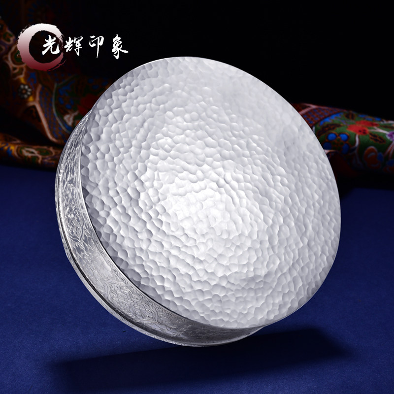 Tibetan Buddhism pure silver manzheu pan 8 auspicious mandapan manza Nepal pure handmade Buddhist supplies