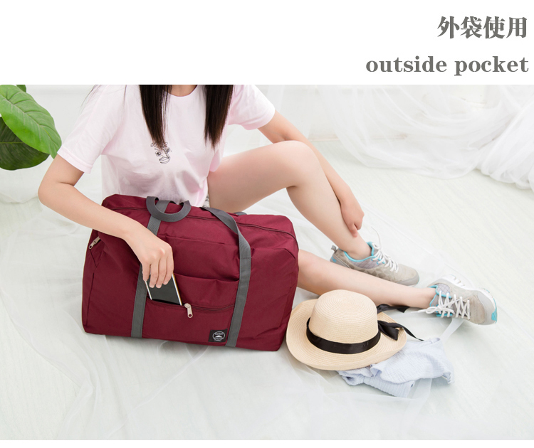 Túi du lịch gấp công suất lớn Phiên bản Hàn Quốc của túi xách nữ có thể kéo túi đeo vai túi du lich