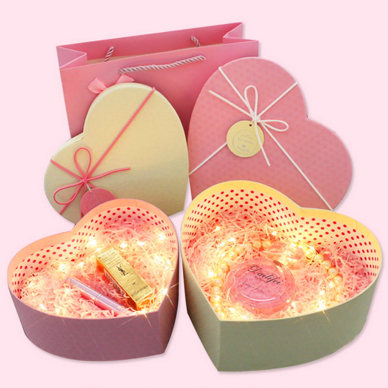 520 Gift Box Heart-shaped Gift Box Empty Box Small Lipstick Red Loving Gift Box Ritual Sensation Packaging Box Subnet Red