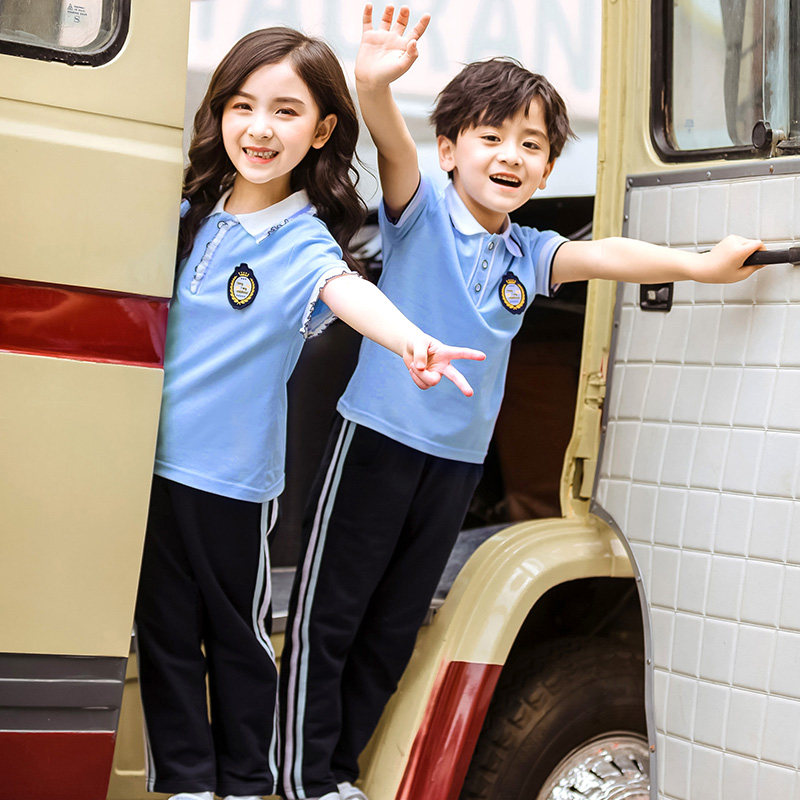 Summer new short-sleeved trousers two-piece set of primary and secondary school students school uniform suit kindergarten garden uniform college wind teacher clothing