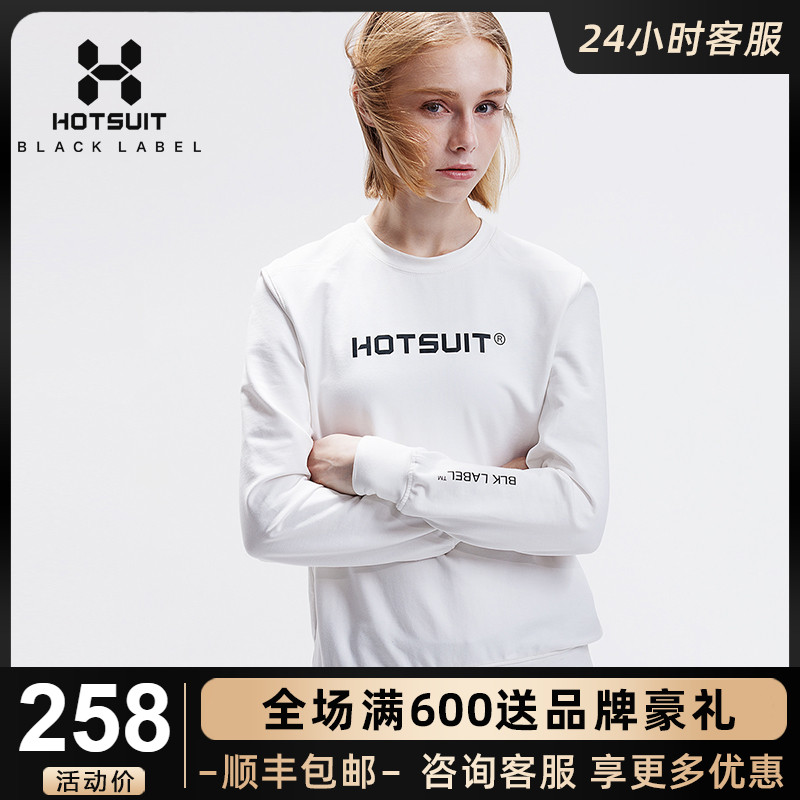 HOTSUIT Rear Show Sweatpants Thick Cotton T Women's Sleeve Head Round Collar Spring Outdoor Running Fitness Blouse Women Jacket Spring