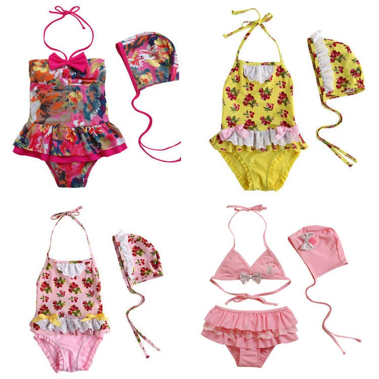 Mùa hè đa dạng tùy chọn phù hợp với bé gái đồ bơi trẻ em chia váy một mảnh áo tắm bikini bikini nóng bỏng mùa xuân - Bộ đồ bơi của Kid