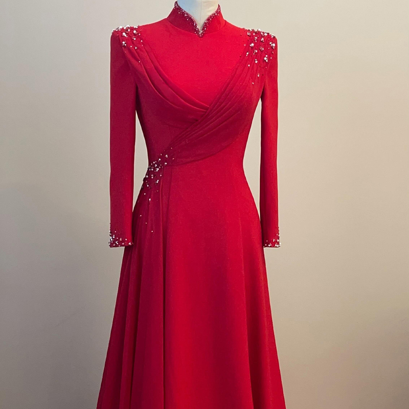 Annual Meeting Host Dress for Women 2026 New Style High-End Dignified and Elegant Ethnic Vocal Student Solo Performance Costume