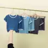 Children's pajamas summer suit Boy Modal thin section Boy girl short sleeve ice silk baby home clothes