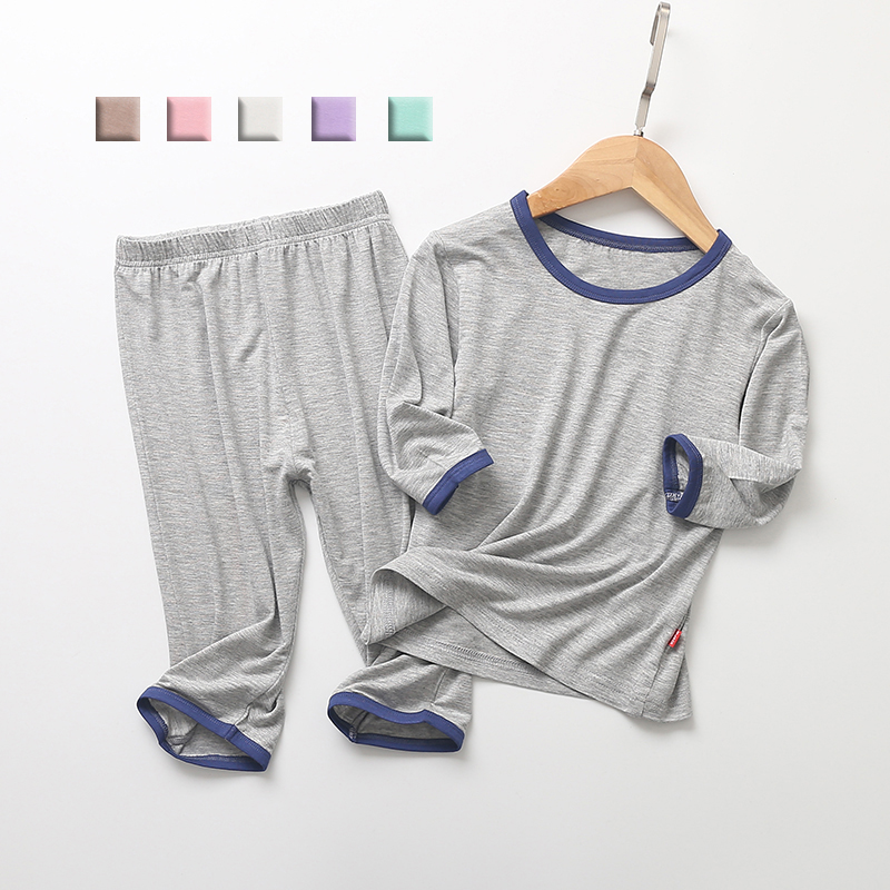 Children's pajamas Summer Modell men's and women's home clothes set Thin children's air conditioning clothes Short-sleeved children's clothing