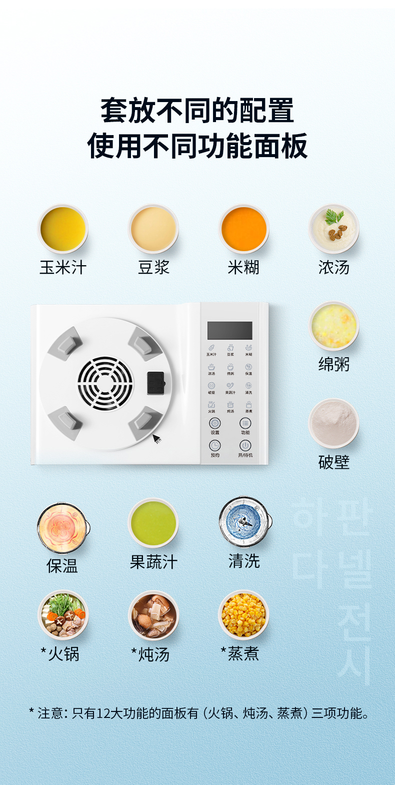 韩国现代 二合一 轻薄静音破壁机料理机 1.75L 图3