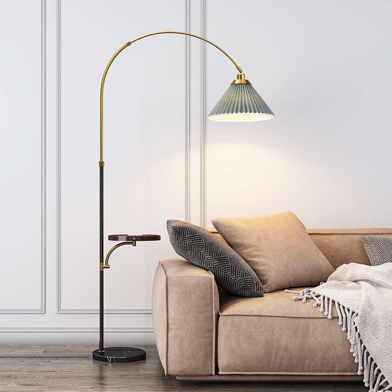 American retro fishing floor lamp 100 plexigo Nordic design feel light and luxurious living room sofa bedroom bedside upright table lamp