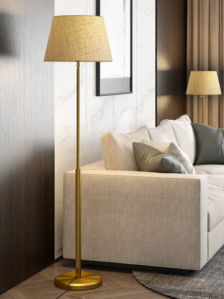 Floor lamp Nordic living room study Bedroom vertical table lamp American Simple modern creative Bronze light luxury lamps