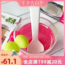 Japan Richel porridge maker Steaming auxiliary food bowl Baby glass baby rice paste bowl spoon tableware set