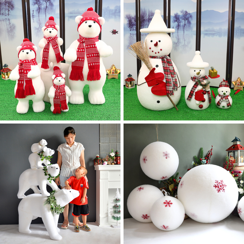 Christmas decoration giftsGift planting bear and snowman creative furniture Christmas tree window setting package