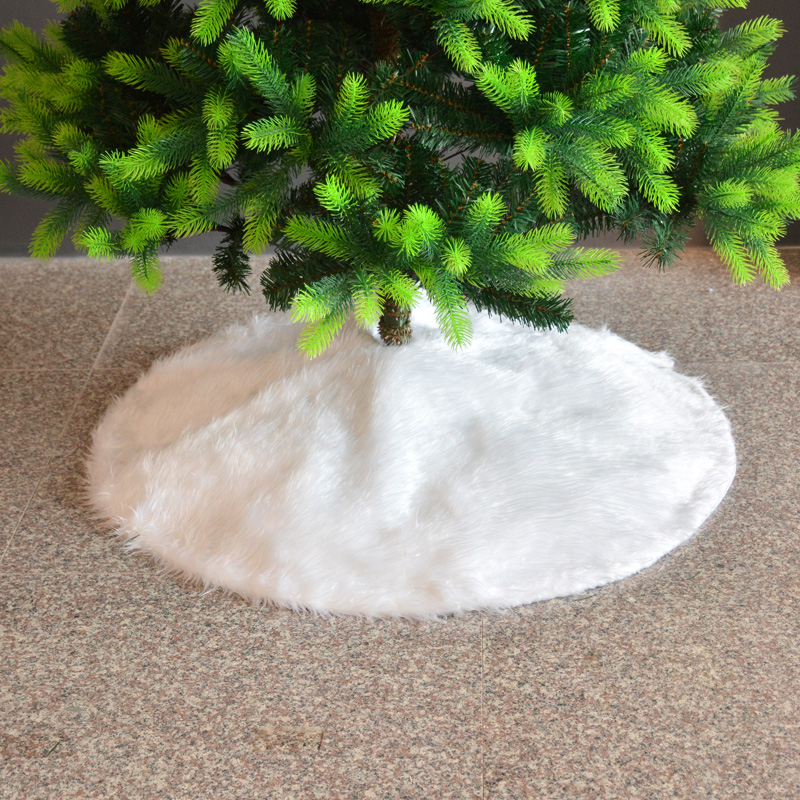 New plush thick white plush Christmas tree dress apron Christmas decoration tree dress prop blanket tree mat