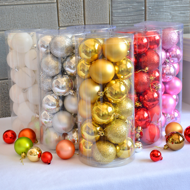 Christmas Ball Bucket Loaded Ball Package Pendant Shop Window Scene Arrangement Bright Light Plated Colorful Pendant Ball Christmas Tree Decorations-Taobao