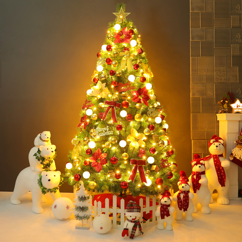 Christmas Tree Deluxe Package 1.8 2.1 2.43 meters Large scene decoration Christmas decoration gift ornaments