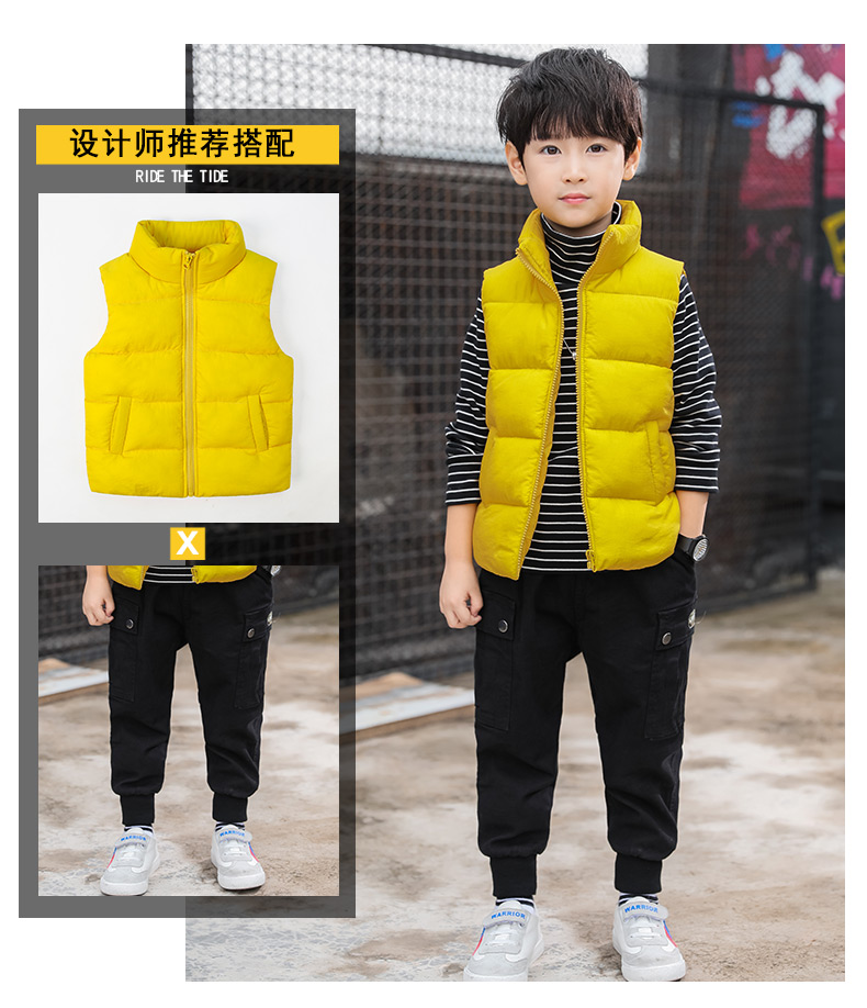 Quần áo trẻ em nam dày lên 2018 Áo nịt trẻ em mới trong chiếc áo khoác cotton trẻ em lớn áo gile bò cho bé
